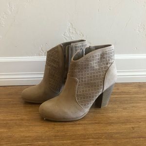Cream heeled booties